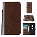 Produktbild Lovemorease PU Leder Tasche Für Sony Xperia XZ3 Hülle Lederhülle Schmetterling Blume Design Braun Schutz Schale Flip Case Cover Wallet Bookstyle Stand Karteneinschub Magnetverschluß Bumper Etui