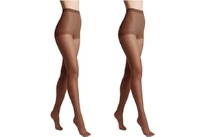 Conte elegant set di 2 collant da donna sostenibile semi -mam - donna regolata sottile appiccicoso con mutandine marcate - Uni Solo 20