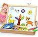 Produktbild MWZ Baby Lernspielzeug Multifunktionale Educational Farm-Dschungel-Tier Holz magnetischen Puzzle Spielzeug für Kinder Kinder Puzzle Babys Zeichnung Staffelei Brett 3D Holz malen Kreativität Spielzeug ab 3 Jahren (A)