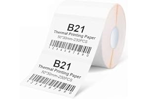 YULINCA Nastro per etichettatrici compatibile con NIIMBOT B21/B1/B3S, carta per stampante di etichette di codici a barre impermeabile antiolio resistente ai graffi, adesivo bianco 50x30mm 230pz