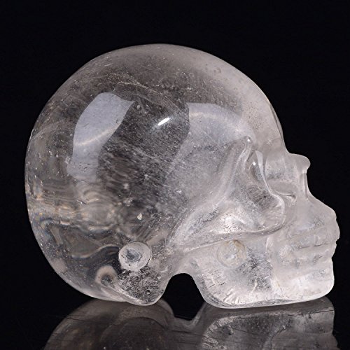 Mineralbiz 1.3 „-1.5“ Mini natürliche klare Quarz Kristall Hand geschnitzte menschliche Kristall Schädel Kopf Skulptur Edelstein Carving - 2