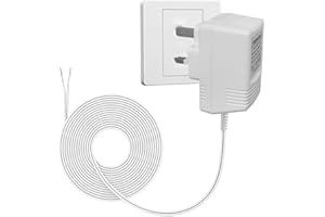 Bouge 24V 500MA Ring Doorbell Transformer, C Wire Plug in Adapter for Smart Thermostat, Compatible with Nest/Ecobee/Sensi/Honeywell/Skybell Thermostat Video Doorbell Power Supply White 8M
