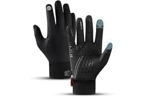 MEETTIKEY Gants d'hiver,Gants à Écran Tactile Chauds pour Hommes Femmes,Gants Velo Hiver Imperméable Antidérapants pour la randonnée, Le Ski, l'escalade, l'équitation, la Marche