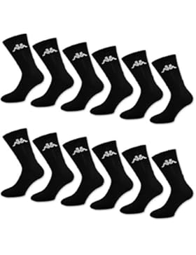 6, 9 oder 12 Paar KAPPA Tennissocken Sportsocken Arbeitssocken - Schwarz & Weiß - sockenkauf24