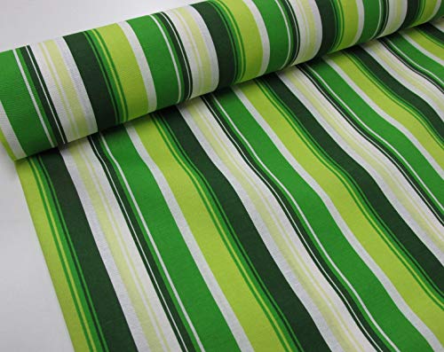 Confección Saymi Metraje 2,45 MTS Tejido loneta Estampada Ref. Rayas Hamaca Verde, con Ancho 2,80 MTS.