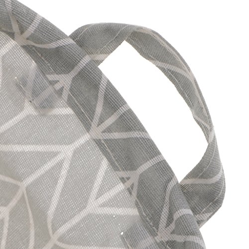 MagiDeal Wasserdicht Faltbar Wäschekorb Aufbewahrungskorb Spielzeug Kleidung Socke Eimer Hamper Make-up-Box mit Griff , aus Baumwoll Leinen – Grau, Rund - 5