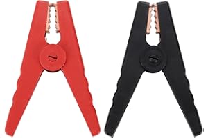 Greluma 2 Piezas Pinzas de cocodrilo para batería de Coche de 96mm de Largo, 1 par de Pinzas de cocodrilo para batería aisladas de 100A, Abrazaderas de Cable de Puente para camión, vehículo y Barco