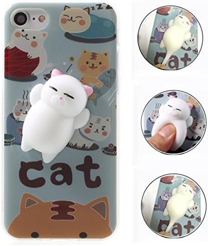 iPhone iPhone 8 / iPhone 7 Stress Reliever Case, Liqucase 3D Squishy TPU Case with Soft Silicon Cute Animal Squeeze Stress Reliever Phone Cover for iPhone iPhone 8 / iPhone 7 (Cat Tiger)
