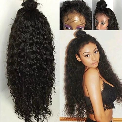 Human Full Lace Wigs Beauty Hair Natural Wave Wig Glueless Lace Front Wigs with Baby Hair Human Hair Lace Wigs For Black Women 180 density(24 inch,1B)