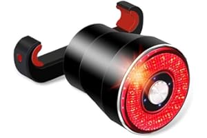 XIAOKOA Fanale Posteriore per Bicicletta,Luce Freno a LED Rossa,Luce Posteriore per Bici Intelligente con Ricarica USB-C,Impermeabile e Luminosità Regolabile