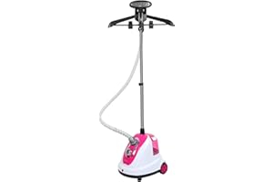 RELOVE Défroisseur Vêtement Professionnel, Défroisseurs vapeur verticaux, Puissante 1700W, Prêt en 30s, 80 minutes d'utilisation continue, 1.7L, Accessoires Inclus,30g / min (Rose-1700w)