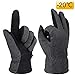 Produktbild OZERO Lederhandschuhe mit Thermofutter und Warmer Baumwolle für Kältebeständigkeit im Winter, 1 Paar, Grau-Schwarz