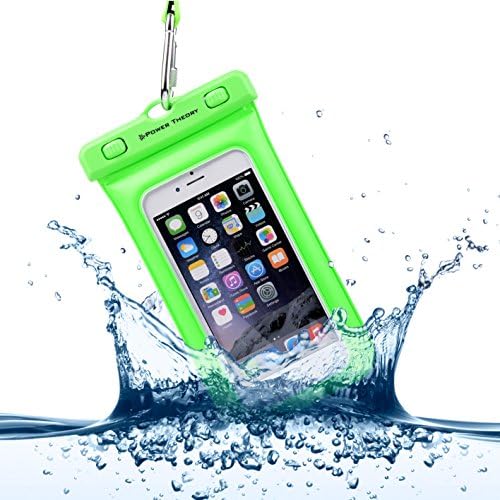 Universal Waterproof Phone Case [Floatable] [IPX8 Certified], Phone Pouch Dry Bag for iPhone X/7/7 Plus/6s/6 Plus, Samsung S6/S7/S8 Edge & more with Locking Carabiner & Neck Strap by Power Theory (Green)
