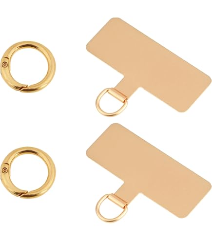 5 Stück Handy-Lanyard Pads – Robuste Metallclips In Schwarz & Gold Zum Befestigen Von Handybändern