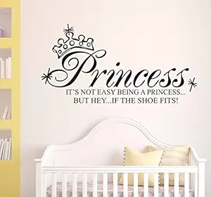 Decals Design Baby Girl Room Princess Wall Quote Wall Sticker (PVC Vinyl, 50 cm x 70 cm x 1 cm, Black)