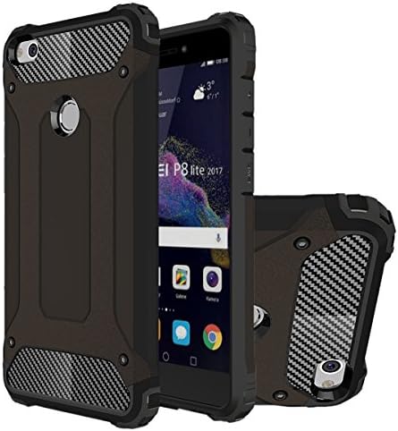Huawei P8 Lite 2017 Case, HICASER Hybrid [Full Body] [Heavy Duty] Armor Case Dual Layer Shock Absorbing TPU Protective Case Cover for Huawei P8 Lite 2017 / Honor 8 Lite Black