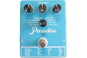 GOKKO AUDIO GK-47 Reverb Guitar Pedals for Electric Guitar, Paradise Verb Guitar Effects Pedal 7 Modes Long, Spring, Phase Vibrato, Tremolo, Flanger, Vibrato, Pitch