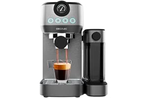 Cecotec semi-automatic espresso machine Power Espresso 20 Steel Pro Latte. 1350 W, Thermoblock, ForceAroma technology with 20 bars, full milk tank, instant cappuccino, cup warmer, double