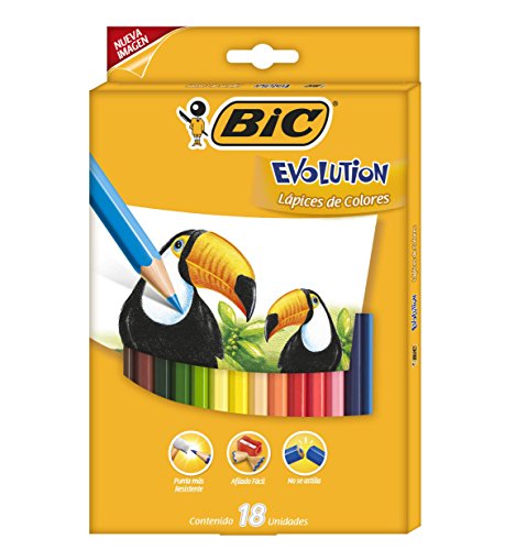 BIC KIDS Buntstift EVOLUTION ECOlutions, 18-farbig sortiert, Kartonetui à 18 Stück