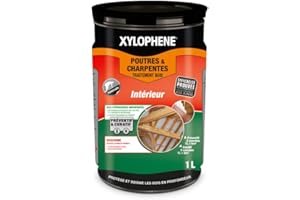 XYLOPHENE - Traitement Poutres & Charpentes - Traite les Bois de Charpente - Anti Insectes et Anti Termites - Traitement préventif et curatif - Séchage Rapide - Prêt à l'Emploi - 1L - Incolore