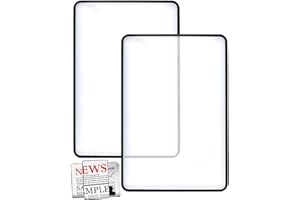 KEMUZ 2 lupa de lectura de página completa, lupa de lectura de mano, lupa grande, cristal de lectura de tarjetas de visita, adecuado para leer libros y periódicos