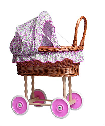 Preisvergleich Produktbild Egmont Wicker Kinderwagen mit Blume Betten
