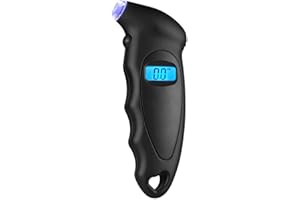 E-SMARTER Tyre Pressure Gauge, Digital Tyre Pressure Gauge with 4 Ranges 150 PSI / 0-10bar/ 0-1000KPA/ 0-10kg/c㎡, LCD Display and ABS Non-slip Grip, Fit for Car, Truck, Bicycle, Motorcycles, Black