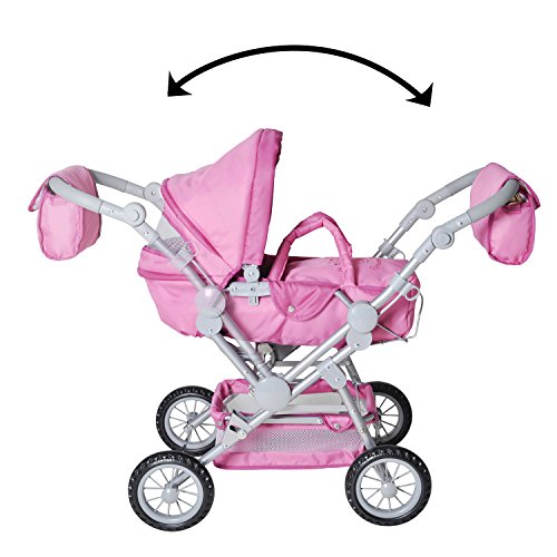 Knorrtoys.com 10405, Doll's Combi Pram Twingo S, Diamond Pink