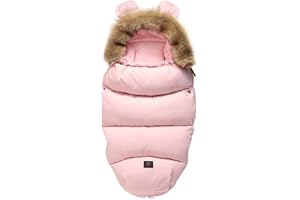 YILWNNCSE Saco de Silla de Paseo Universal,Saco de Dormir Térmico para Bebé,Funda de Pie para cochecito de Invierno,Accesorios Cochecito,Resistente al Viento,Impermeable,Resistente al Frío (Rosa)