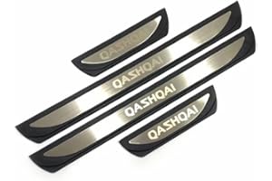 SOLBUM 4 pcs Stainless Steel Door Sill Protector Strips,For Qashqai J12 2022 Non Slip Anti Scratch Scuff Styling Welcome Pedal