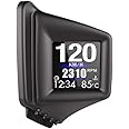 KAOLALI Head Up Display, OBD2 + GPS Dual System Digital Speedometer, Universal Auto Car Speedometer with OverSpeed Alarm, Voltmeter Warning, Water Temperature