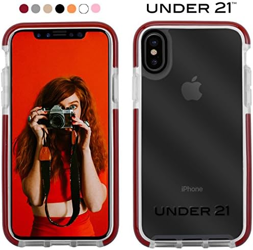 iPhone X Case, Clear Shockproof Premium Bumper Cover [Hard-Back] Impact Resistant [Shock Absorbing][Scratch Resistant] Protective [Anti-Drop] Transparent 2017 Release [Christmas Deal] (Red (Bordeaux))