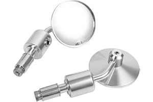 KEENSO 7/8" Motorcycle Hand Bar Rear View Mirrors, Universal Adjustable 3" Round End Side Mirrors Motorcycle Side mirror motorcycle mirror 3" bar end mirrors