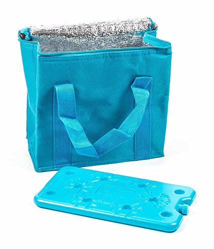 Preisvergleich Produktbild Kühltasche mit Kühlakku, Griffbänder, Volumen 7 Liter, faltbar, handlich, lieferbar in den Farben Pink, Blau oder Grün (Blau)