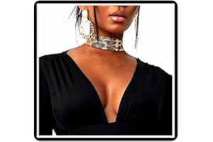 Dishowme Pailletten Choker Halskette breite Metall Pailletten Halsband Hip-Hop Punk Halskette Schmuck für Frauen Mädchen