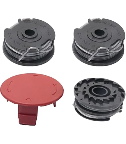 Kit 6 Bobines + 2 Capots Pour Débroussailleuse Bosch ART 24/27/30/30-36 LI - Fil Nylon Double, 6,1 M - Remplacement F016800351 / F016F04557