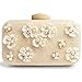 Price comparison product image Women Glitter Flower Floral Pearl Clutches Evening Bags Handbags Wedding Clutch Purse,Shiny Gold