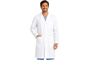 Bwell Fabio Laboratorierock för män – vit kappa – läkarrock för män, vit kappa för laboratorium, medicin och studier, 3 fickor med knappar