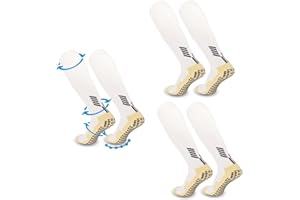 FIBOGOUP Calze Calcio da bambino(3 Paia),Calzini Antiscivolo Sportive,Taglia universale EU 32-38, supporto alla caviglia e all'arco del piede, vestibilità perfetta, traspirante