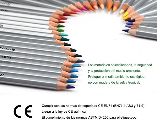 NIUTOP 48 Farbstifte Buntstifte Kunstbedarf Marco Raffine Set mit Leinwand Roll-up Bleistift Tasche für zum Malen, Ausmalen, Skizzieren oder Colorieren - 3