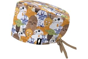 ROBIN HAT - Cuffia Chirurgica Donna e Uomo, Cuffietta Chirurgica Capelli Lunghi, Cuffie Sala Operatoria Regolabile, Cotone 100%, Sanitarie, Infermiera, Dentista, Taglia Unica, Chewbacca & Friends
