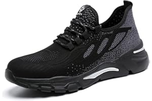 HYCOPROT Obuwie Ochronne Męskie Damskie Trampki ze Stalowymi Noskami Buty Ochronne Damskie Lekkie Antypoślizgowe Wygodne Oddychające Buty Robocze