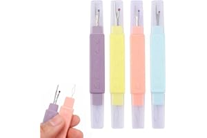 HUNDREDWEAT 4 Pezzi 2 in 1 Infila Ago e Scucirino da Sarta, Infila Aghi Portatile Tagliaaghi per Cucire a Mano Kit per Tagliare e Infilare Aghi, Facile da Usare per Cucito, Punto Croce, Lavori a Maglia, Cucito