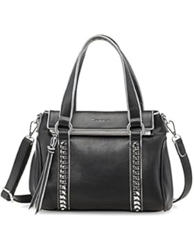 TAMARIS LAURINE Damen Handtasche, Handbag, Henkeltasche, 26x26x10 cm (B x H x T), schwarz