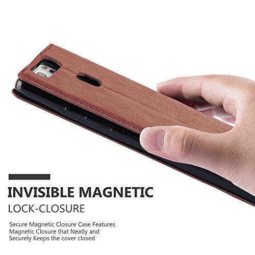 Huawei P9 Funda Estilo Libro de Cuero Sint  tico en MARR  N CAPUCHINO de Cadorabo  Dise  o IM  N INVISIBLE      Cubierta Protectora con Cierre Magn  tico  Tarjetero y Funci  n de Suporte     Protecci  n Carcasa Caja Etui Case Cover