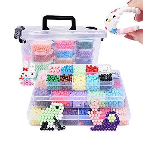 Fusible De Perles, De 10 Couleurs 4000 Perles Perles De Pulvérisation D'Eau L'Eau Magique Collant Recharge À L'Art Des Jouets Pour Les Enfants Débutants.