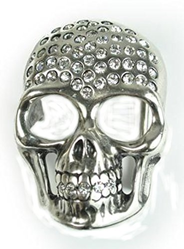 Preisvergleich Produktbild Gürtelschließe Deadhead silber, 5 cm lang, 7,5 cm hoch