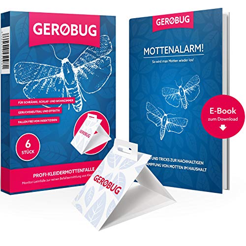 GEROBUG Kleidermottenfalle = 6 Stück + E-Book + Support vom Experten
