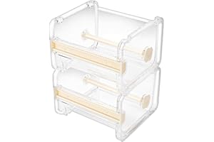 Molshine 2 Pack Dispenser di Nastro per Mascheratura Trasparente da Tavolo Trasparente Multi Washi,Taglierina (Non Includere Nastro Adesivo) (Beige)