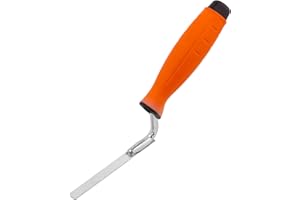 Mivos Cazzuola per Giunti 10 mm in Acciaio Inox/Cazzuola per Lavori di Stuccatura/Spatole per Fughe e Stucco del Muro Visivo/Lama Flessibile con Punta Arrotondata